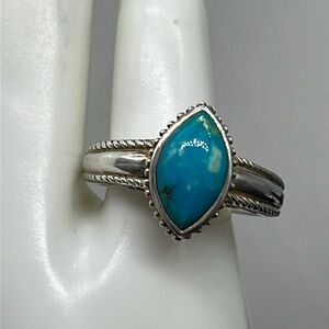 NK 925 sterling silver Turquoise ring, size 8, 4.97 grams, Thailand